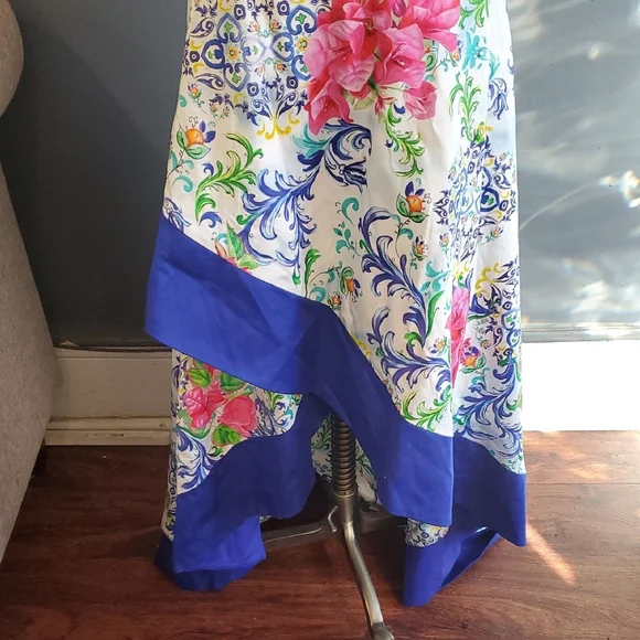 Nwt Boston Proper  Floral Dress in Blue and White - Picture 3 of 16